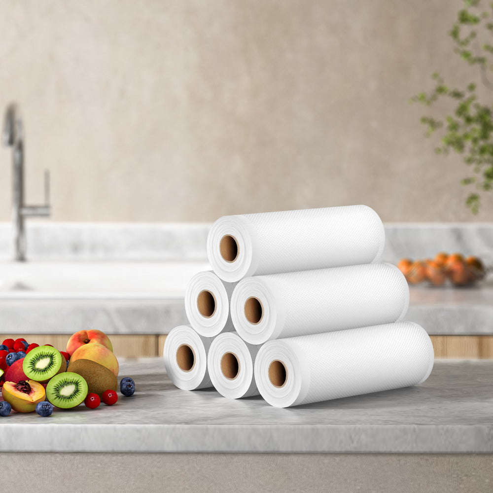 6 Rolls Food Vacuum Sealer Bags Storage Saver Heat Sealing Bag Pack 28CMX6M