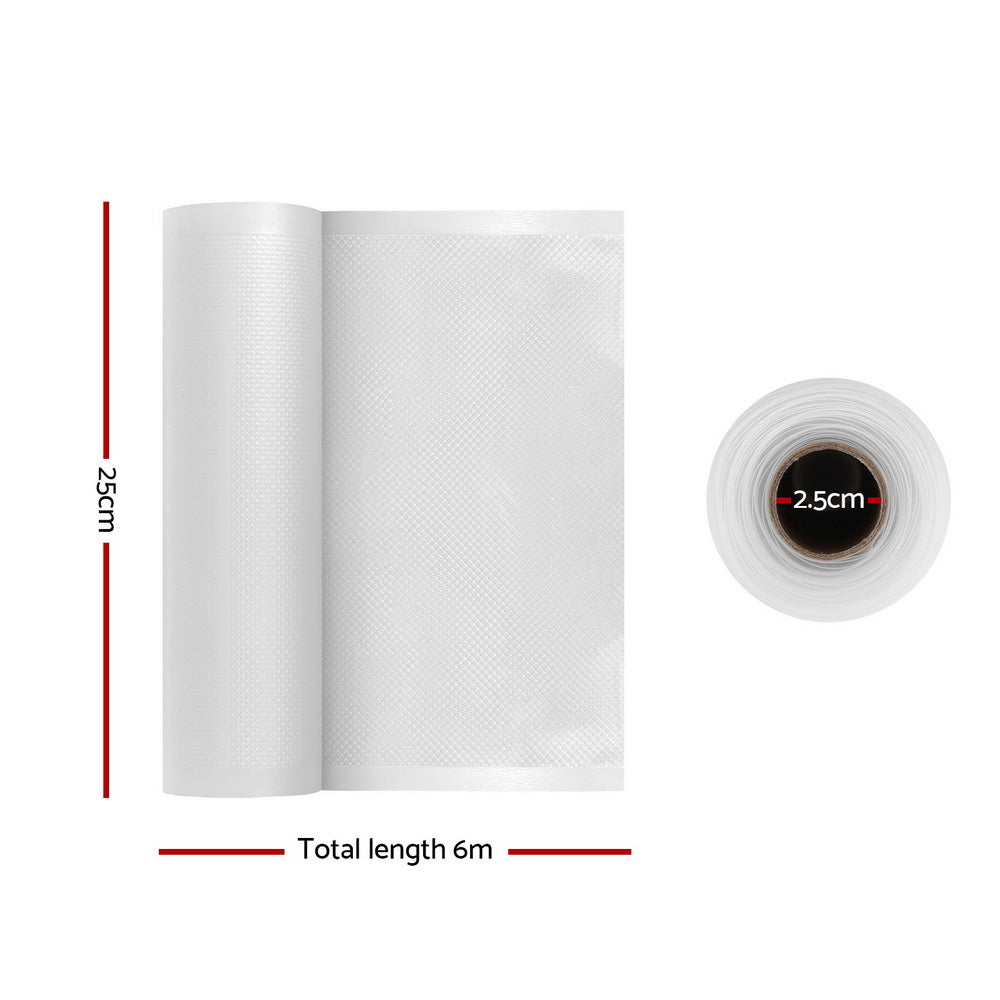 4 Rolls Food Vacuum Sealer Bags Storage Saver Heat Sealing Bag Pack 28CMX6M