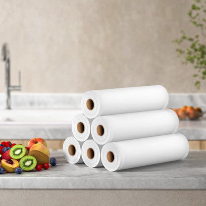 6 Rolls Food Vacuum Sealer Bags Storage Saver Heat Sealing Bag Pack 28CMX6M