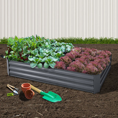Green Fingers Garden Bed 180x90cm Planter Box Raised Container Galvanised Steel.