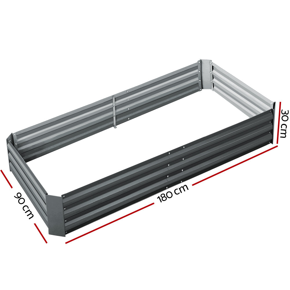 Green Fingers Garden Bed 180x90cm Planter Box Raised Container Galvanised Steel.