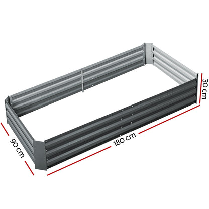 Green Fingers Garden Bed 180x90cm Planter Box Raised Container Galvanised Steel.