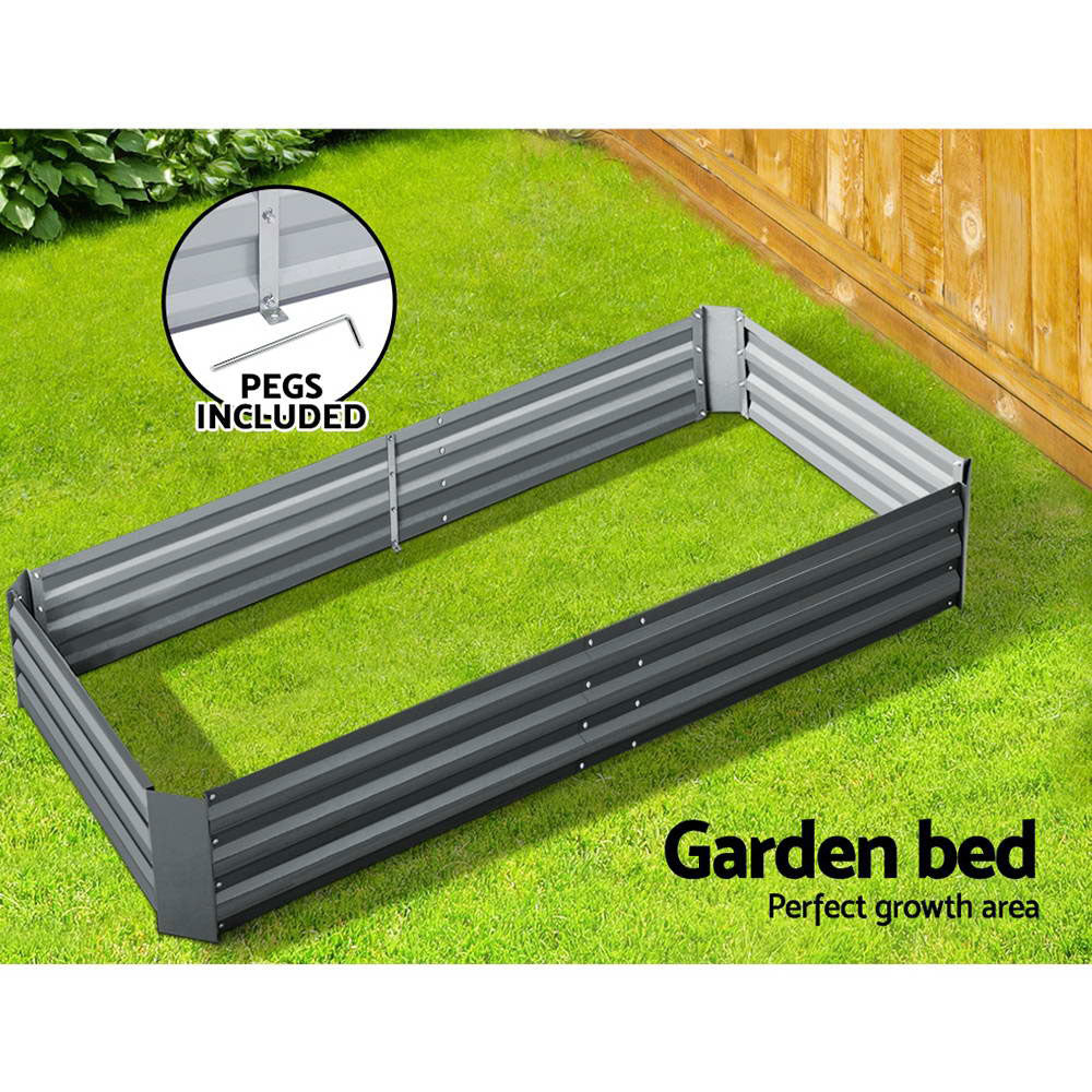 Green Fingers Garden Bed 180x90cm Planter Box Raised Container Galvanised Steel.