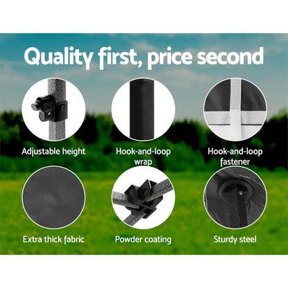 Instahut Gazebo Pop Up Marquee 3x4.5 Folding Tent Wedding Gazebos 500D Black.