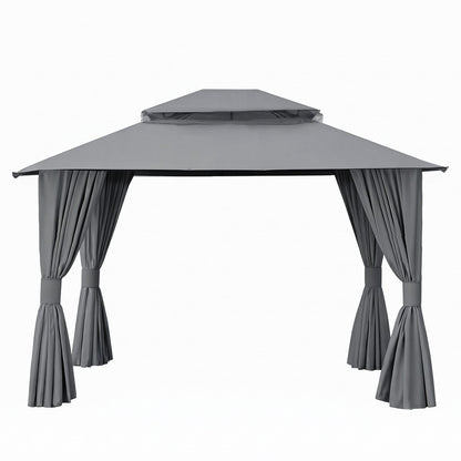 Instahut Gazebo 3x3m Canopy Outdoor Steel Frame Patio Tent Curtains Marquee Grey