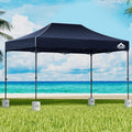 Instahut Gazebo Pop Up 3x4.5m w/Base Podx4 Marquee Folding Outdoor Wedding Camping Tent Shade Canopy Navy