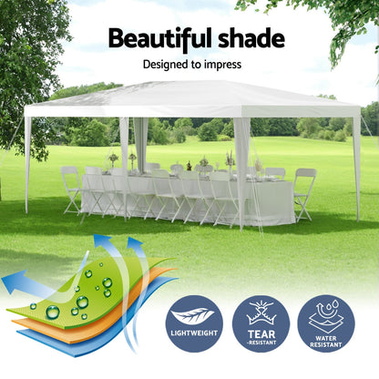 Instahut Gazebo 3x6m Wedding Party Marquee Tent Outdoor Event Camping Canopy Shade White