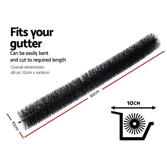 Gardeon Gutter Guard Brush 44M 92X10cm 48PCS.