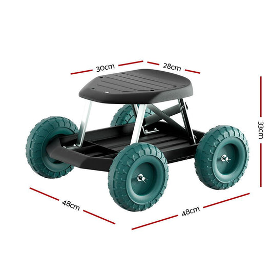 Gardeon Garden Cart Rolling Stool with Wheels Gardening Helper Seat Farm Yard.