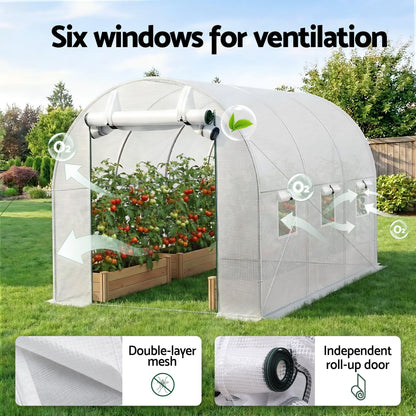Green Fingers Greenhouse 3x2x2M Walk in Green House White