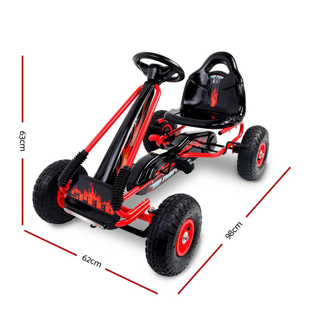 Rigo Kids Pedal Go Kart Ride On Toys Racing Car Rubber Tyre Red.