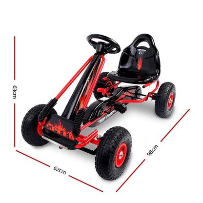 Rigo Kids Pedal Go Kart Ride On Toys Racing Car Rubber Tyre Red.