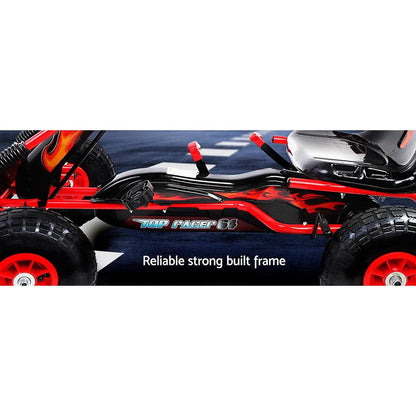 Rigo Kids Pedal Go Kart Ride On Toys Racing Car Rubber Tyre Red.
