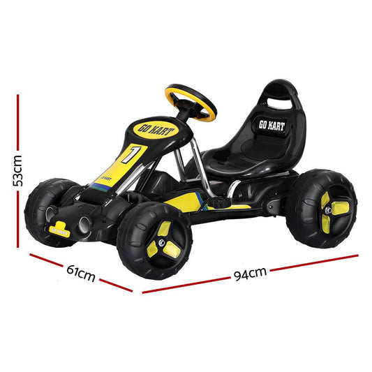 Rigo Kids Pedal Go Kart Ride On Toys Racing Car Plastic Tyre Black.