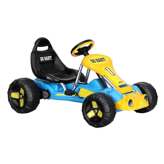 Rigo Kids Pedal Go Kart Ride On Toys Racing Car Plastic Tyre Blue.
