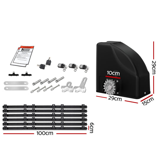 LockMaster Automatic Sliding Gate Opener Kit 40W Solar 6M 600KG