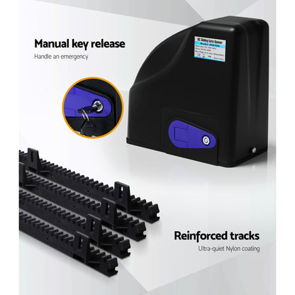 LockMaster Automatic Sliding Gate Opener Kit 40W Solar 4M 600KG