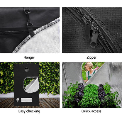Green Fingers Grow Tent 60x60x90CM Hydroponics Kit Indoor Plant Room System