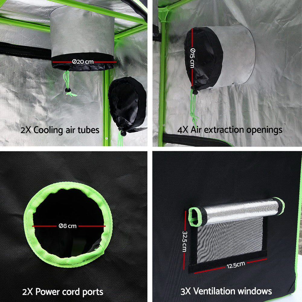 Green Fingers Grow Tent 240x120x200CM Hydroponics Kit Indoor Plant Room System.