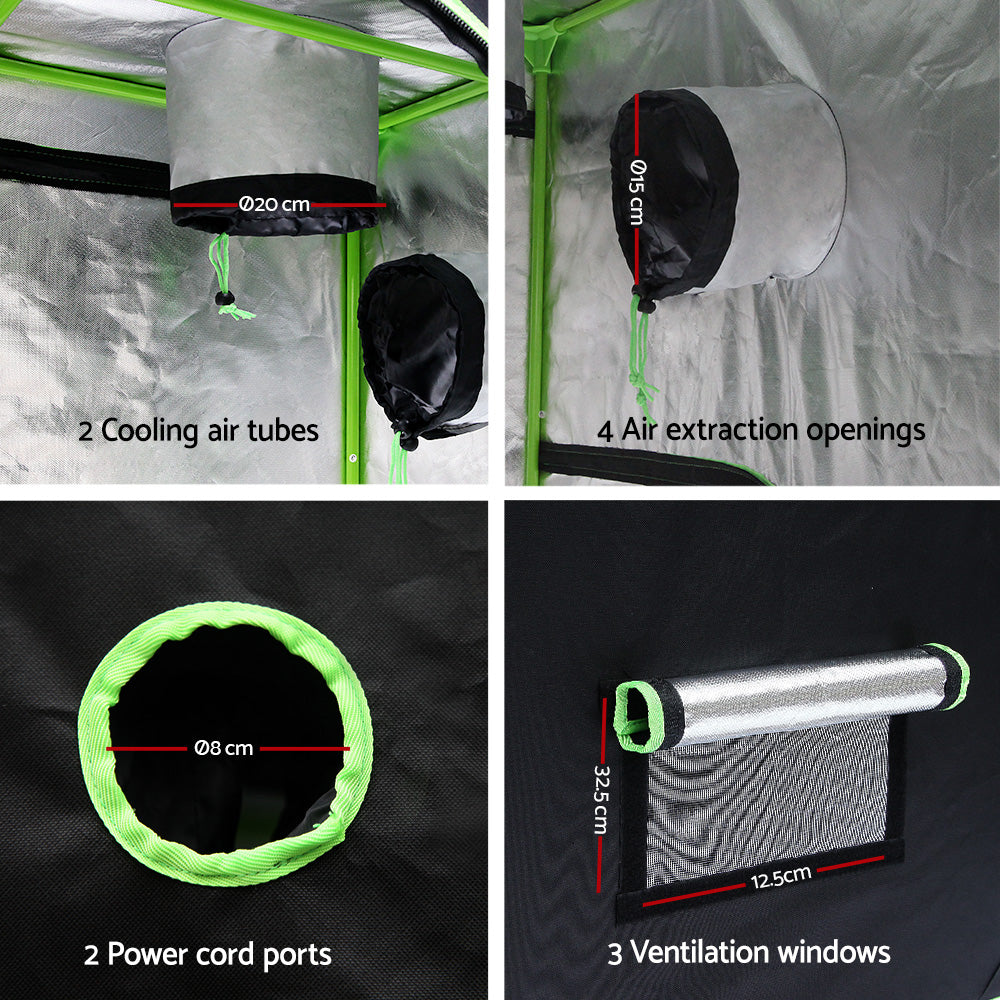 Green Fingers Grow Tent 90x50x160CM Hydroponics Kit Indoor Plant Room System.