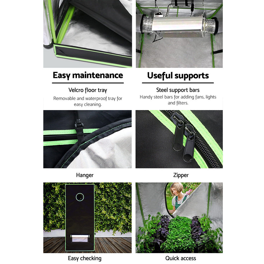 Green Fingers Grow Tent 90x50x160CM Hydroponics Kit Indoor Plant Room System.
