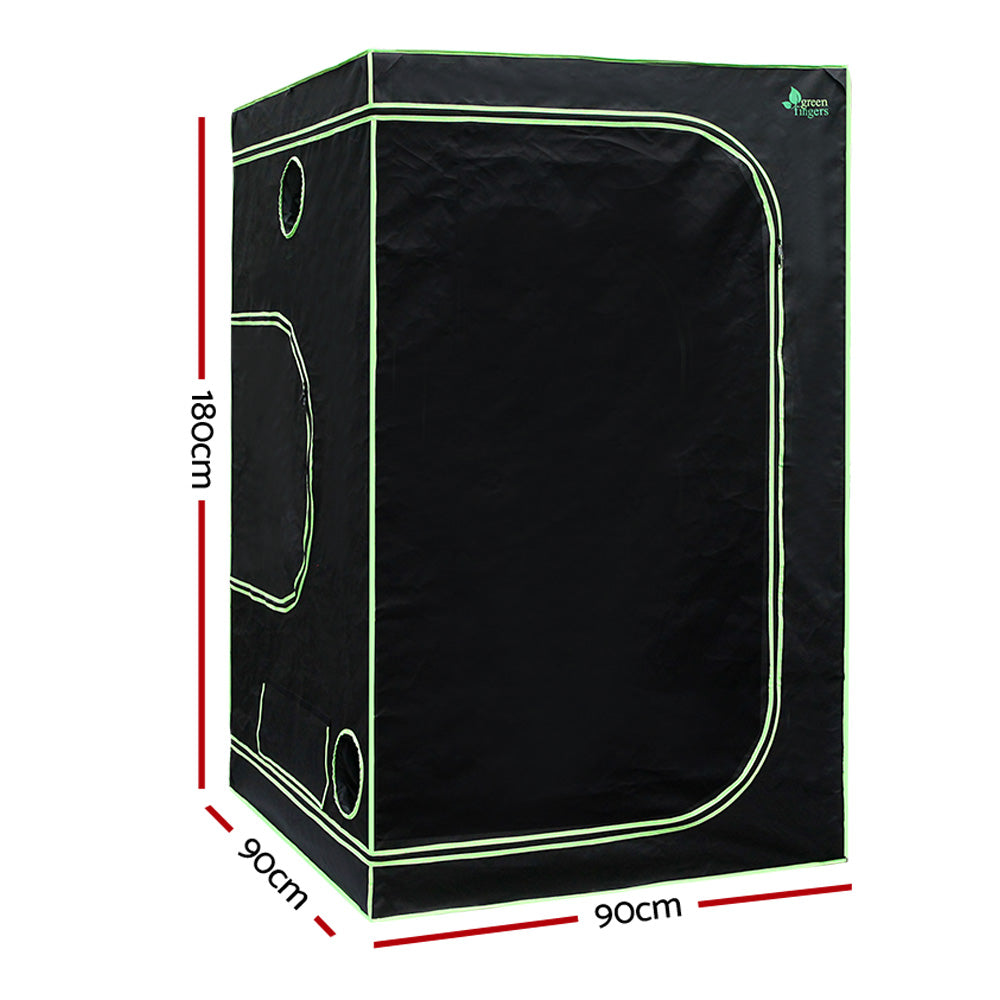 Green Fingers Grow Tent 90x90x180CM Hydroponics Kit Indoor Plant Room System.