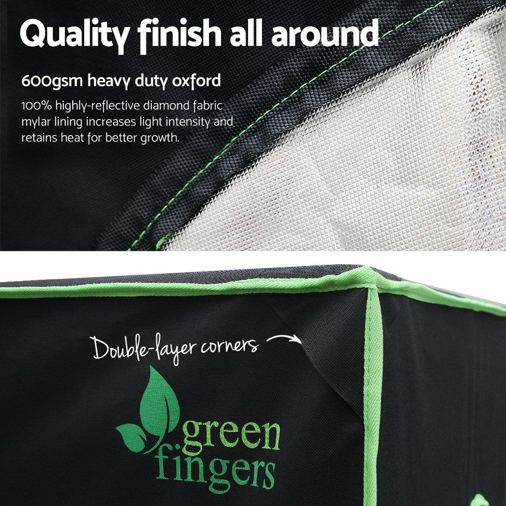 Green Fingers Grow Tent 90x90x180CM Hydroponics Kit Indoor Plant Room System.