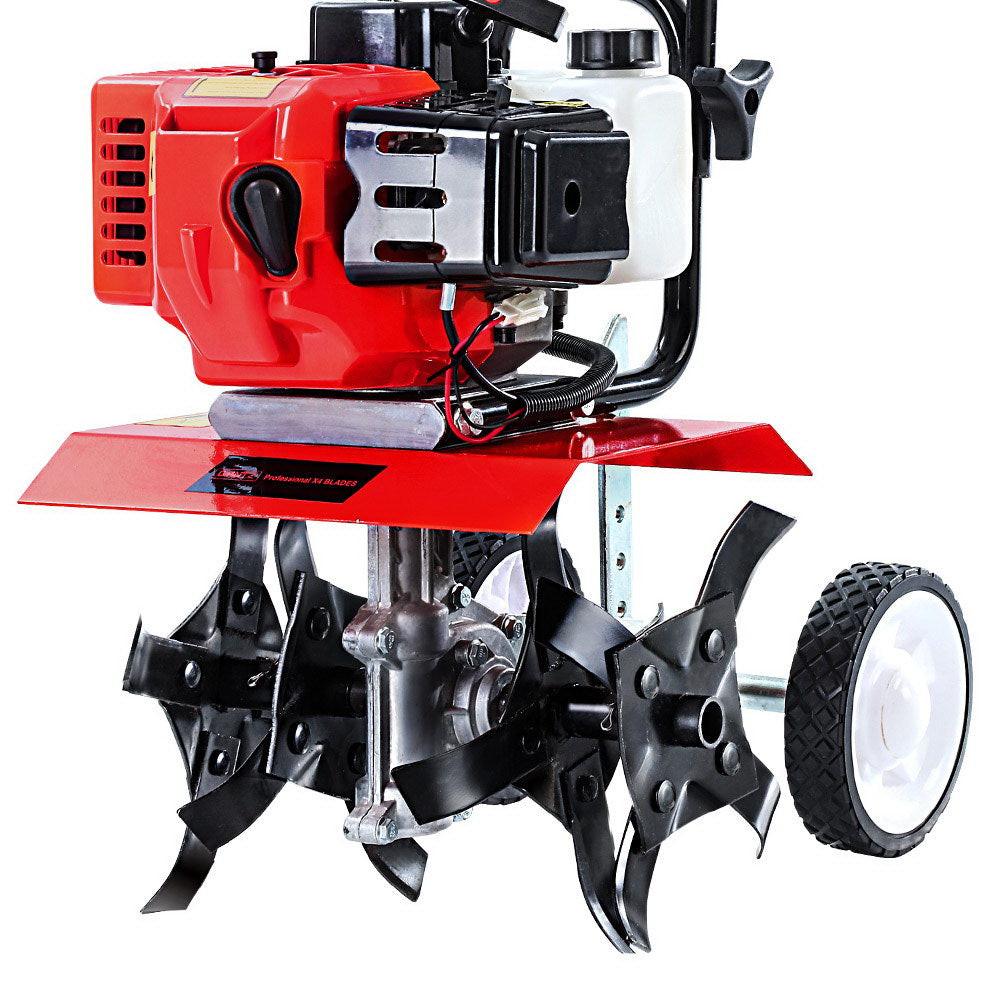 Giantz 65CC Tiller Rototiller Garden Cultivator 4 Blades Soil Power Rotary Hoe.