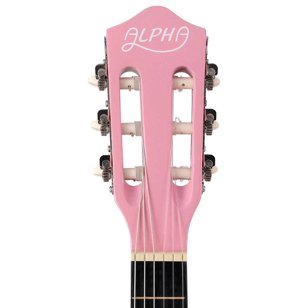Alpha 34 Inch Classical Guitar Wooden Body Nylon String Beginner Kids Gift Pink.