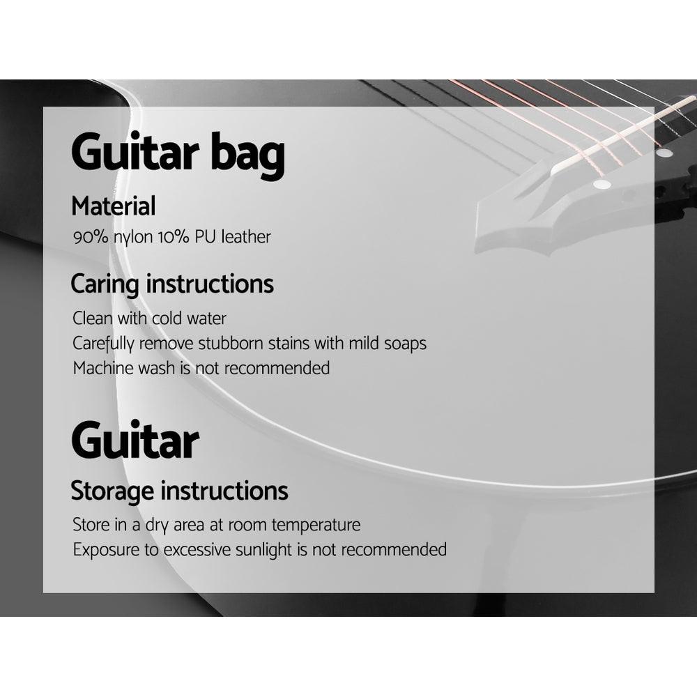 Alpha 38 Inch Acoustic Guitar Wooden Body Steel String Full Size Cutaway Black.