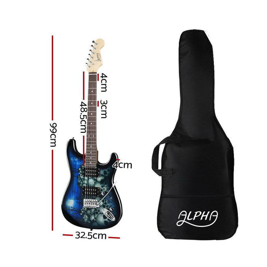 Alpha 41 Inch Electirc Guitar Humbucker Pickup Switch Full Size Skull Pattern.