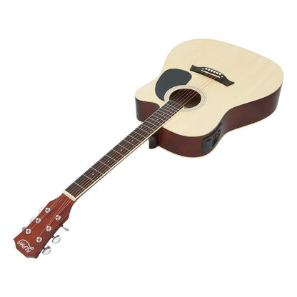 Alpha 41 Inch Acoustic Guitar Equaliser Electric Output Jack Cutaway Wood.