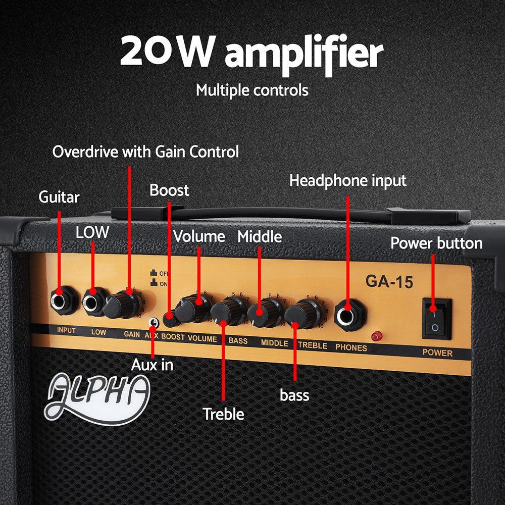 Alpha Electric Guitar Music String Instrument 20W Amplifier.