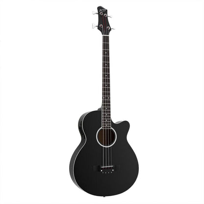 Alpha 43" Acoustic Bass Guitar Black 4-Band EQ.