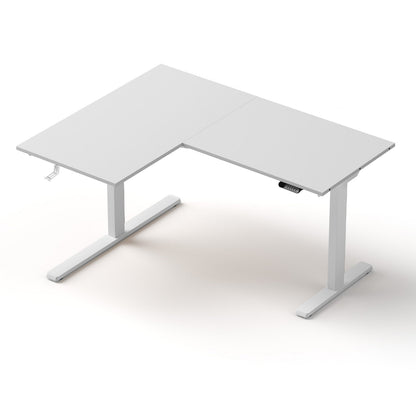 Artiss L-Shape Standing Desk Sit Stand Up Height Adjustable Electric Motorised White