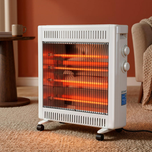 Devanti 2200W Infrared Radiant Heater Portable Electric Space Heating White.