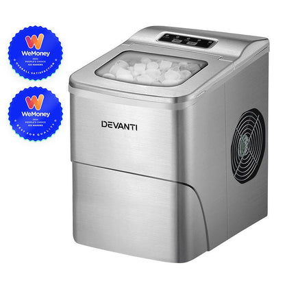 Devanti Portable Ice Cube Maker - Silver.