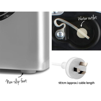 Devanti Portable Ice Cube Maker - Silver.