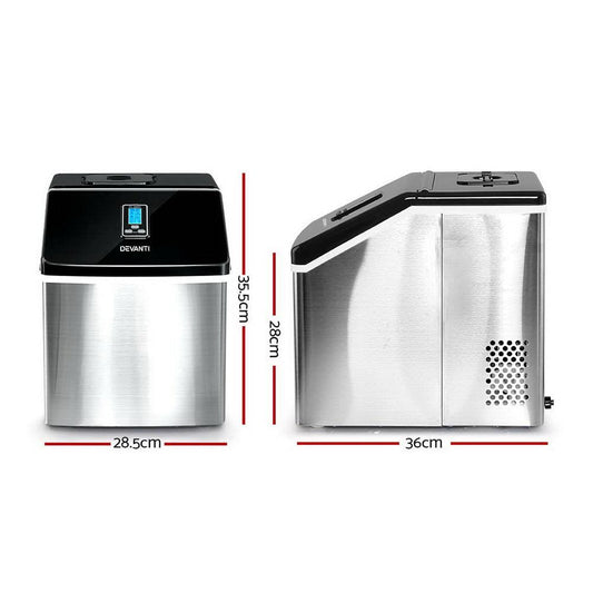 Devanti 18kg Ice Maker Machine Stainless Steel.