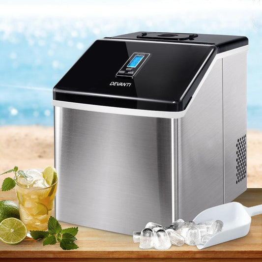 Devanti 18kg Ice Maker Machine Stainless Steel.