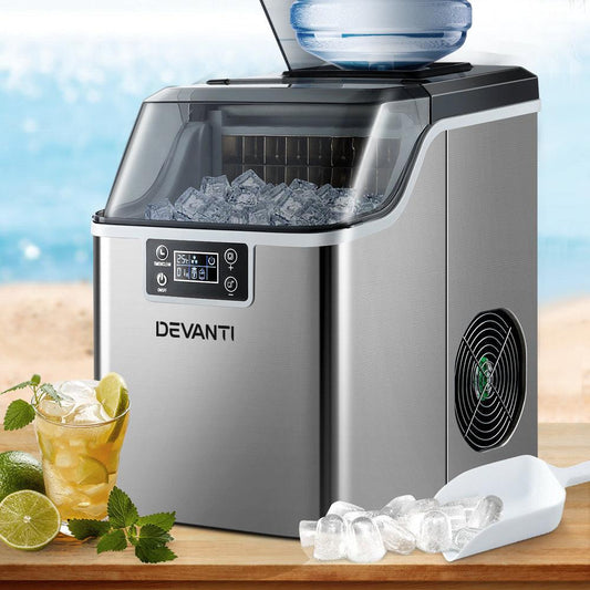 Devanti Ice Maker Machine Commercial Portable Ice Cube Tray Countertop 3.2L.