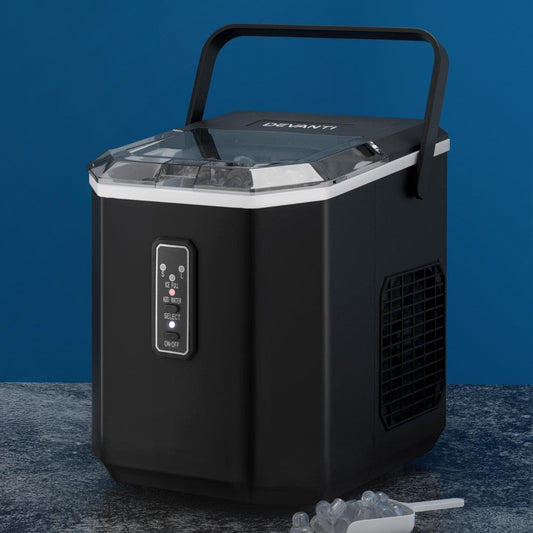 Devanti 12kg Ice Maker Machine 1.3L w/Scoop Holder Black.