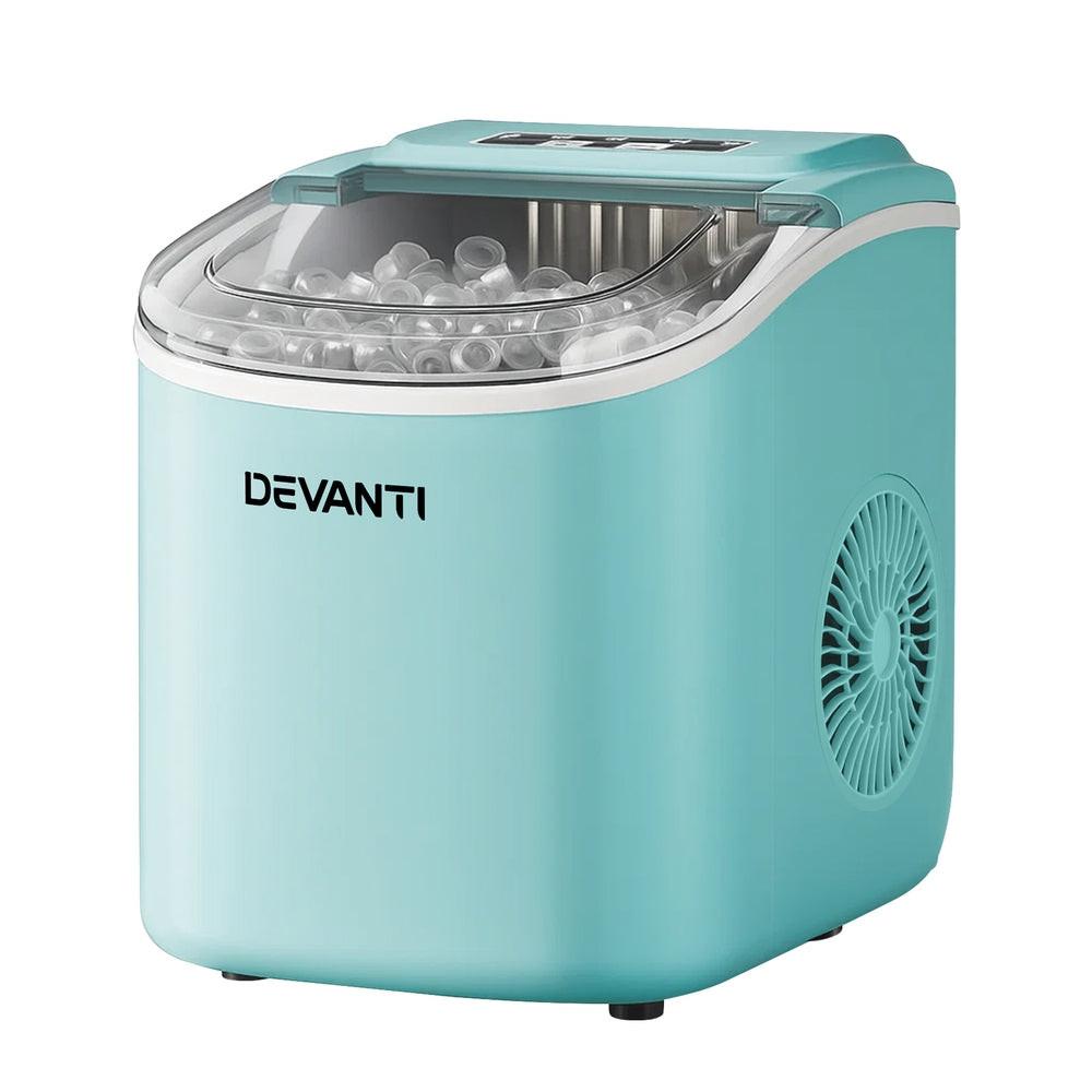 Devanti 12kg Ice Maker Machine w/Self Cleaning Green.