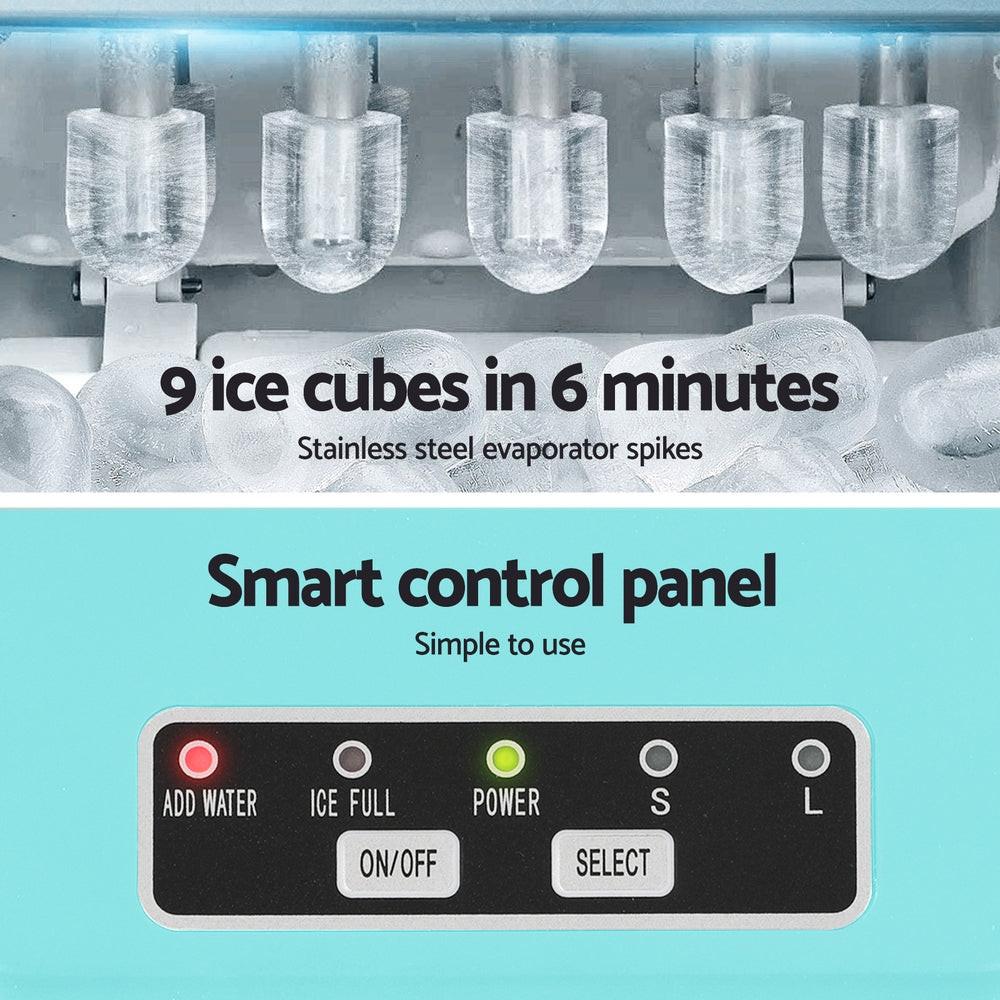Devanti 12kg Ice Maker Machine w/Self Cleaning Green.
