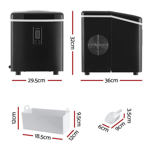 Devanti 15kg Ice Maker Machine Black.