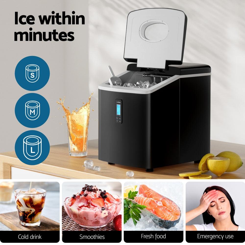 Devanti 15kg Ice Maker Machine Black.