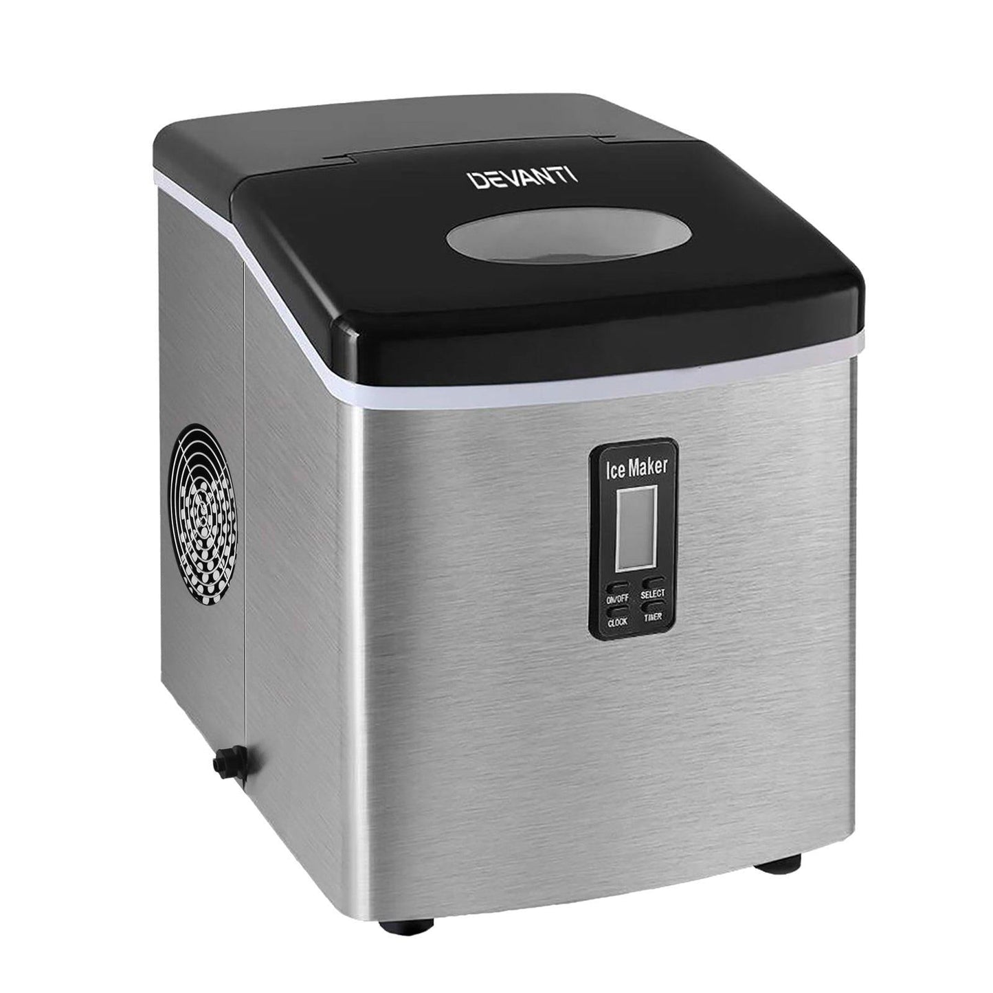 Devanti 15kg Ice Maker Machine Silver.