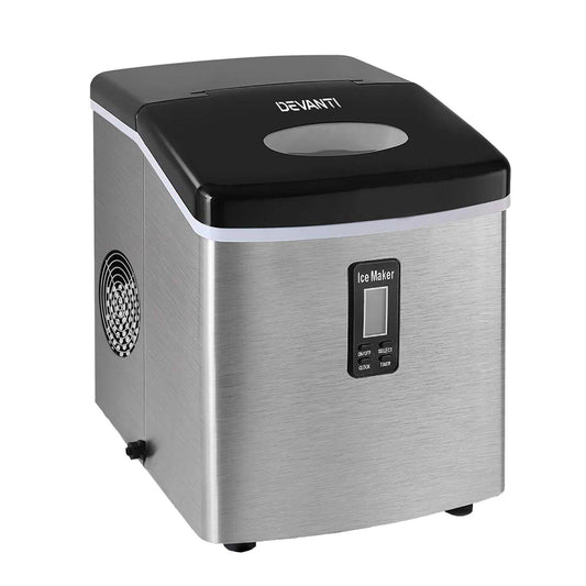 Devanti 15kg Ice Maker Machine Silver.