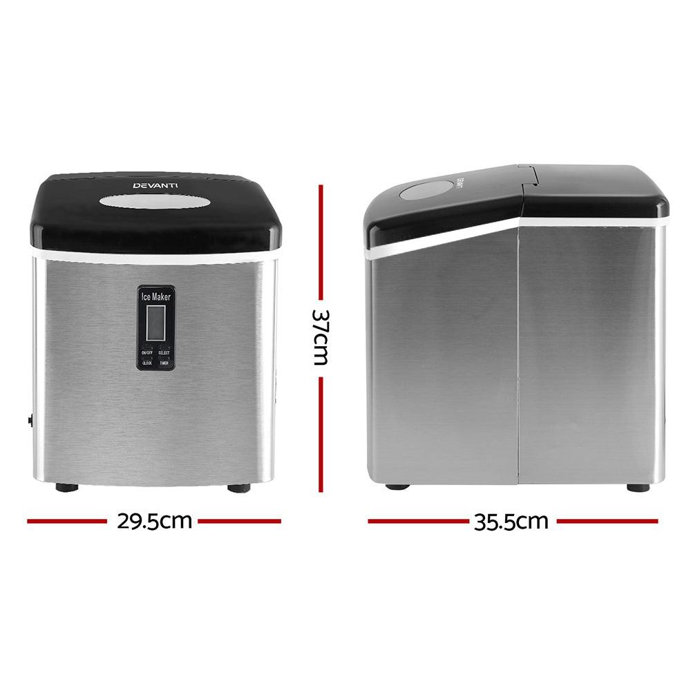 Devanti 15kg Ice Maker Machine Silver.