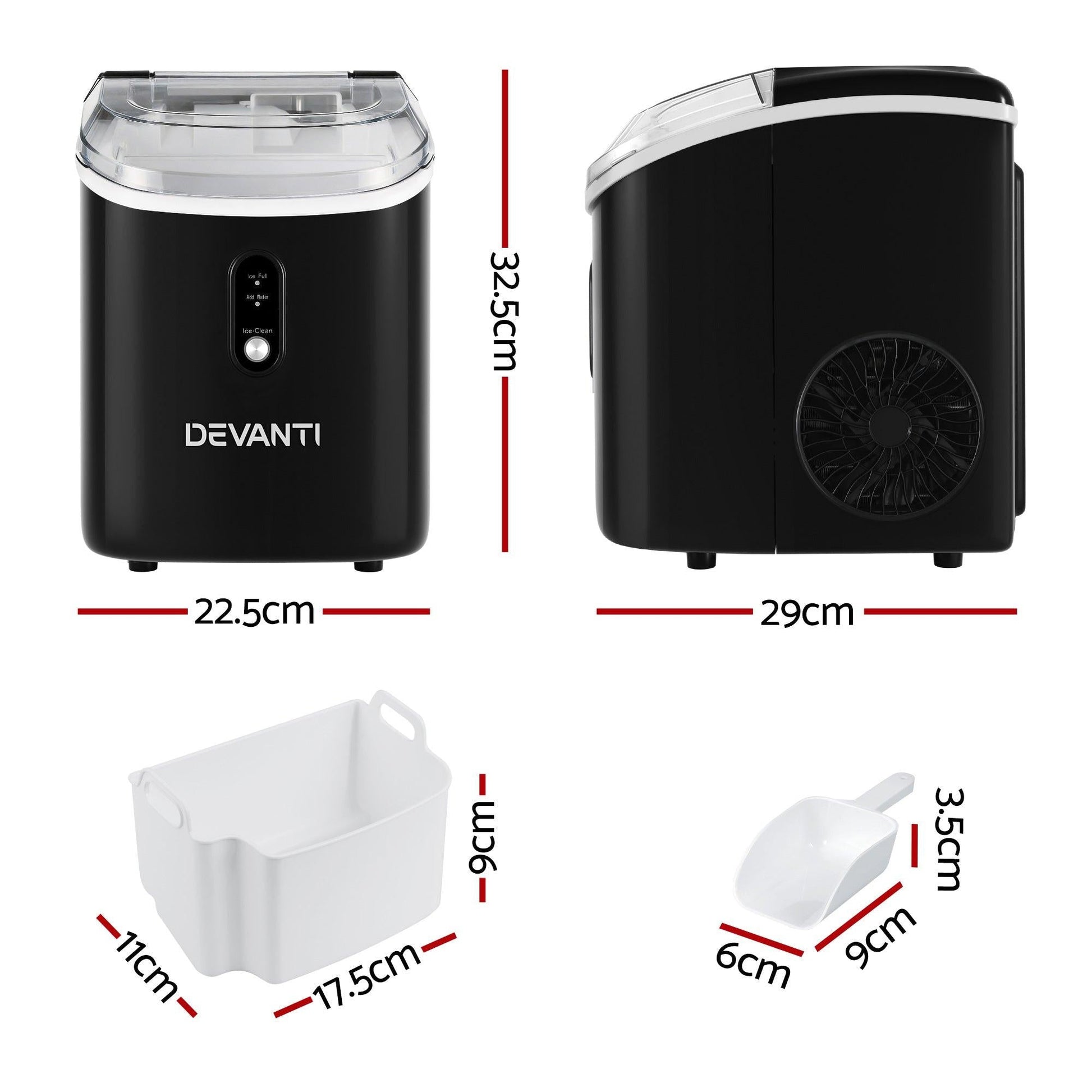 Devanti 15kg Nugget Ice Maker Machine.